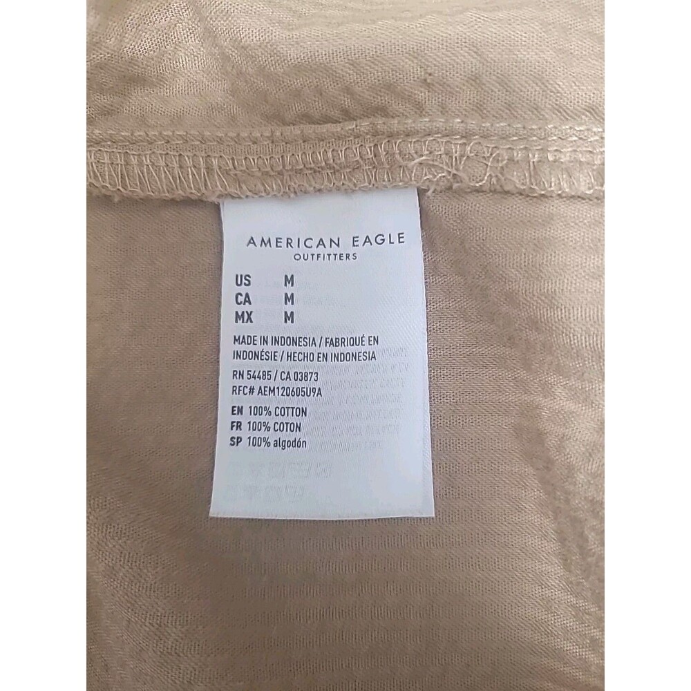 American Eagle Womens Ribbed Crop Top Size Medium Tan Beige Light Brown - Picture 7 of 9
